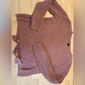 Moon&madison M dusty rose/blush pink sweater with cute lace up accent on back.